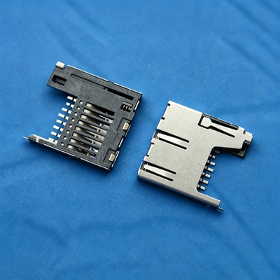 TF卡座/microSD push 内焊带侦测（常闭）（H=1.8mm）