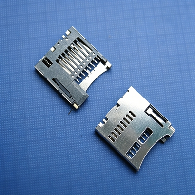 TF卡座/microSD push 内焊带侦测（常开）（H=1.85mm）
