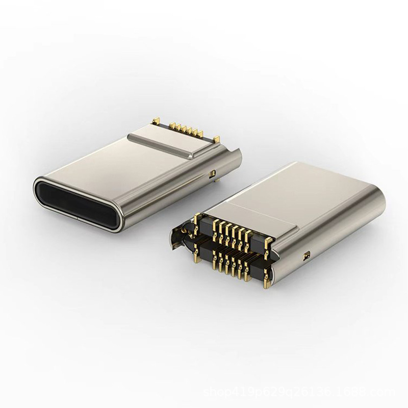 TYPE-C 16P 立贴公头 高11.94MM 180度立式